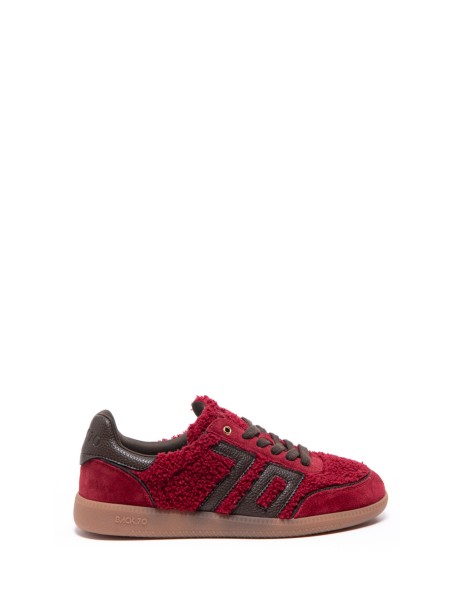 Sneakers Cloud nero rosso in teddy