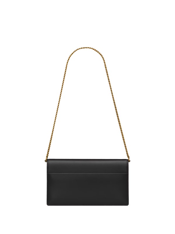 Borsa Clutch Sunset nera in pelle