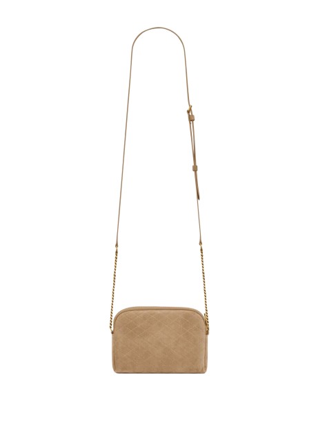 Gaby beige suede clutch bag