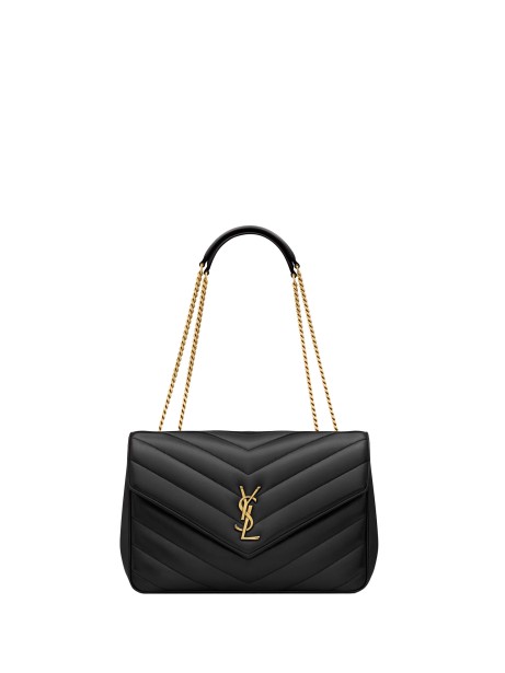 Borsa Loulou Large nera in pelle di agnello trapuntata