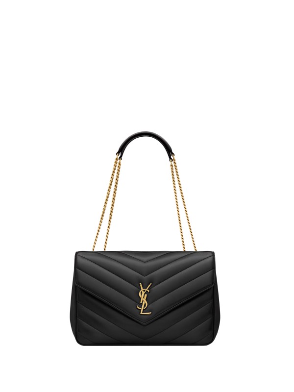 Borsa Loulou Large nera in pelle di agnello trapuntata