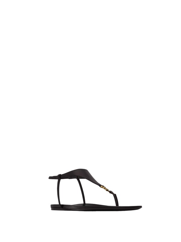 Black Cassandre sandals in smooth leather
