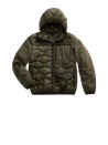 Men's Forest Green Quilted Down Jacket with Hood