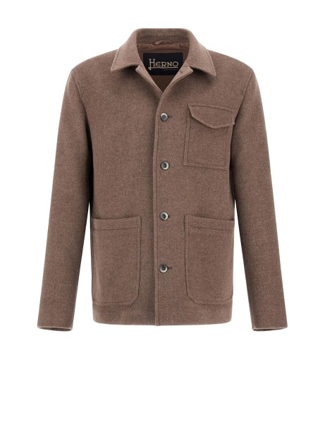 Giacca tortora uomo con colletto a camicia