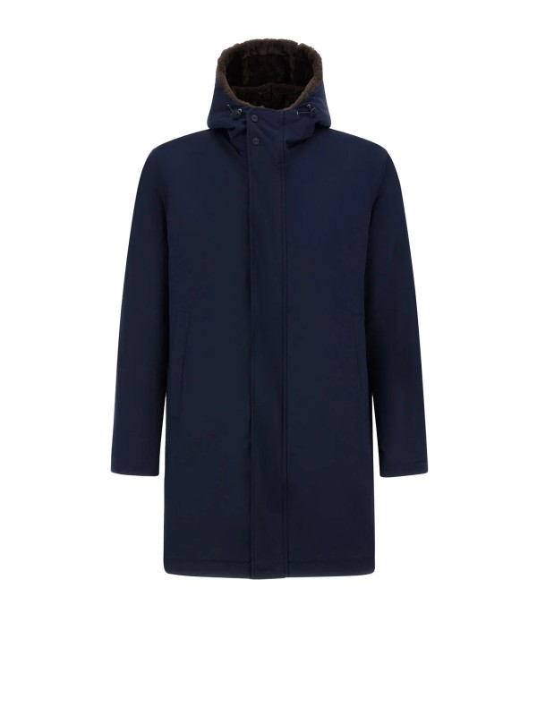 Parka uomo lungo blu navy