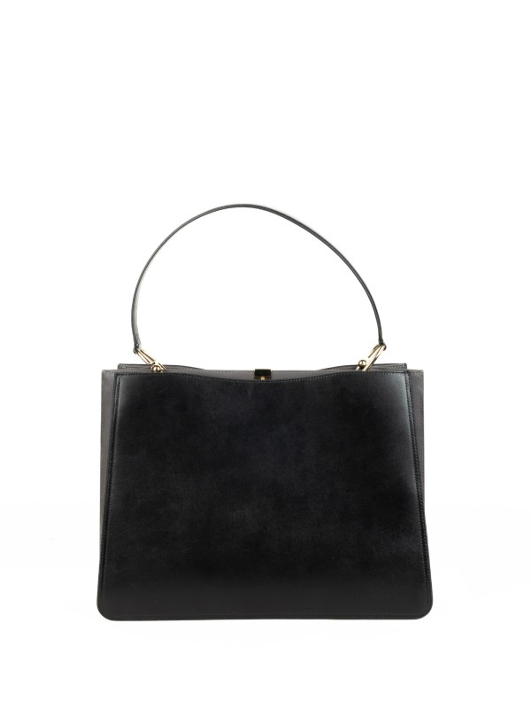 Borsa a spalla nera in pelle Borsa a spalla nera in pelle