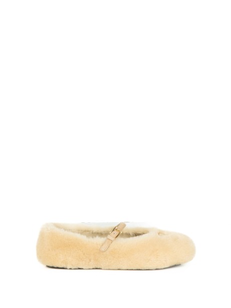 Caramel Sheepskin Ballerinas
