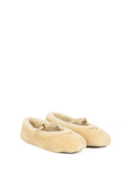 Caramel Sheepskin Ballerinas