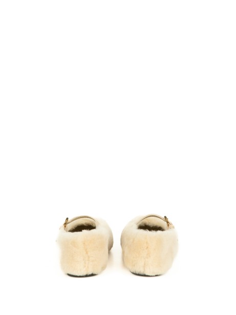Caramel Sheepskin Ballerinas