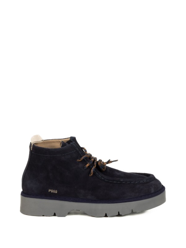 Polacco uomo blu in suede