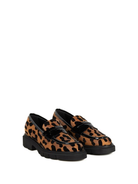 Mocassino leopardato donna in camoscio 2