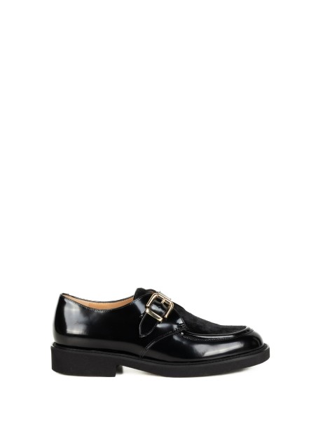 Black Leather Loafer with Buckle