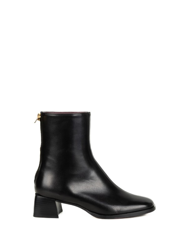 Women's Black Leather Ankle Boots
