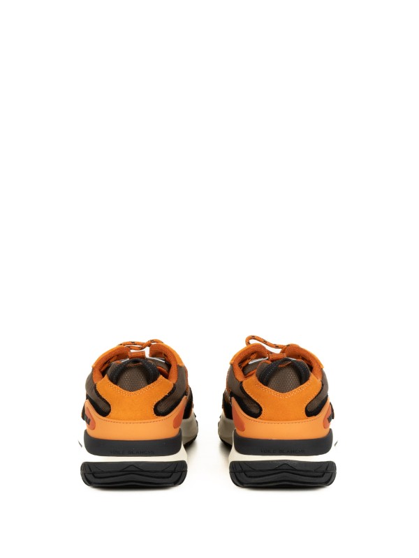 Sneaker uomo tricolore in camoscio e tessuto