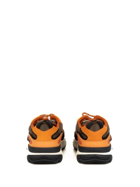 Sneaker uomo tricolore in camoscio e tessuto