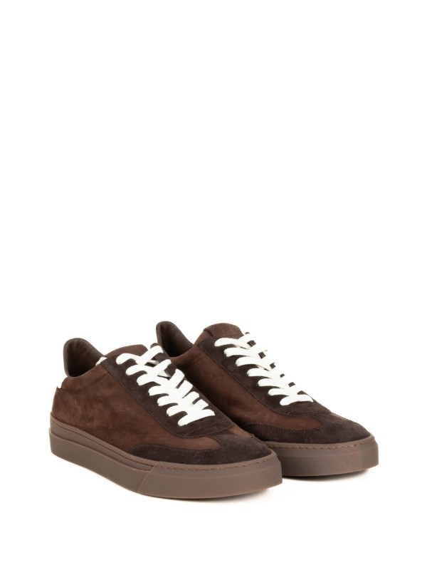 Sneaker uomo in pelle scamosciata marrone