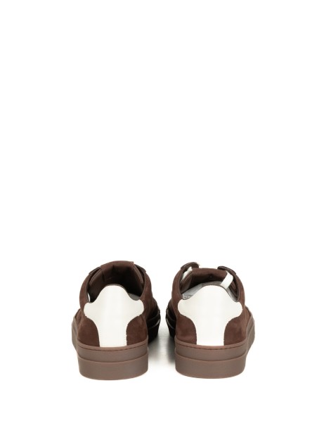 Sneaker uomo in pelle scamosciata marrone
