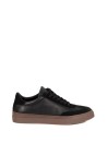 Men's Sneaker in Black Leather