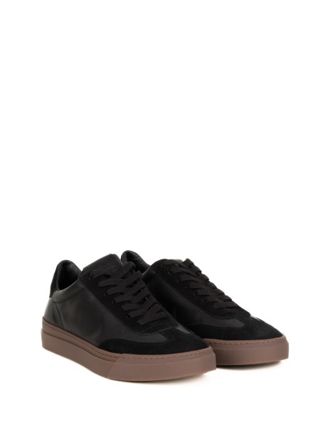Sneaker uomo in pelle nera 2