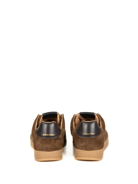 Sneakers uomo in pelle scamosciata marrone