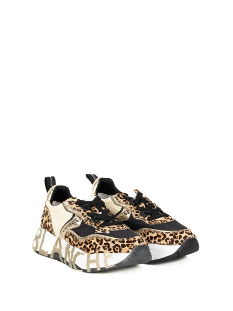 Sneaker donna maculata in camoscio e tessuto