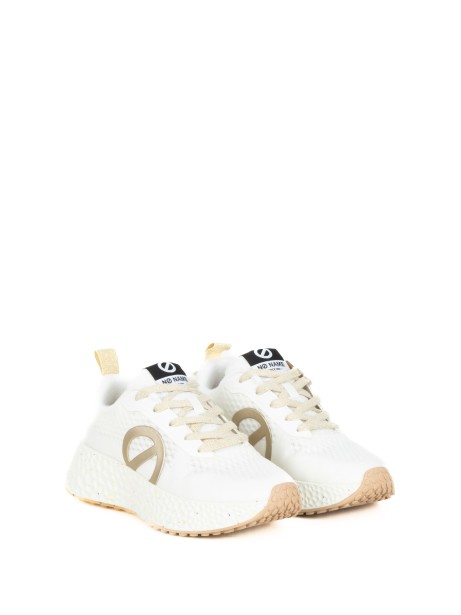 Sneaker donna bianco oro 2