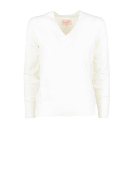 Maglia scollo a V bianca donna Maglia scollo a V bianca donna