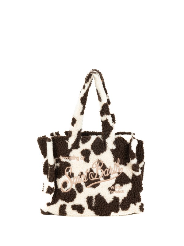 Colette Teddy handbag in cowhide sherpa