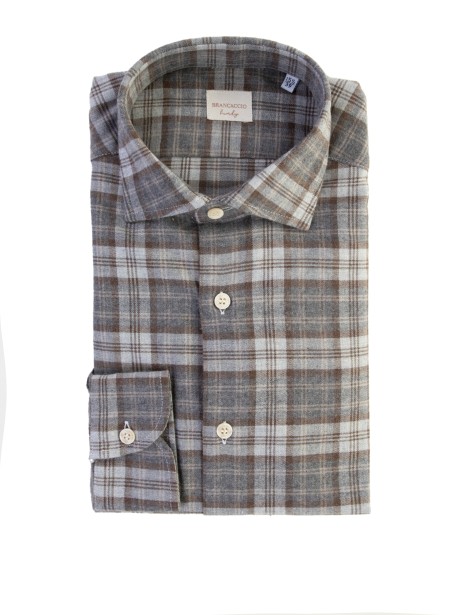 Men's Brown Checked Shirt