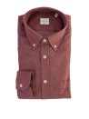 Men's Burgundy Flannel Shirt