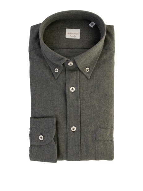 Camicia uomo verde in flanella