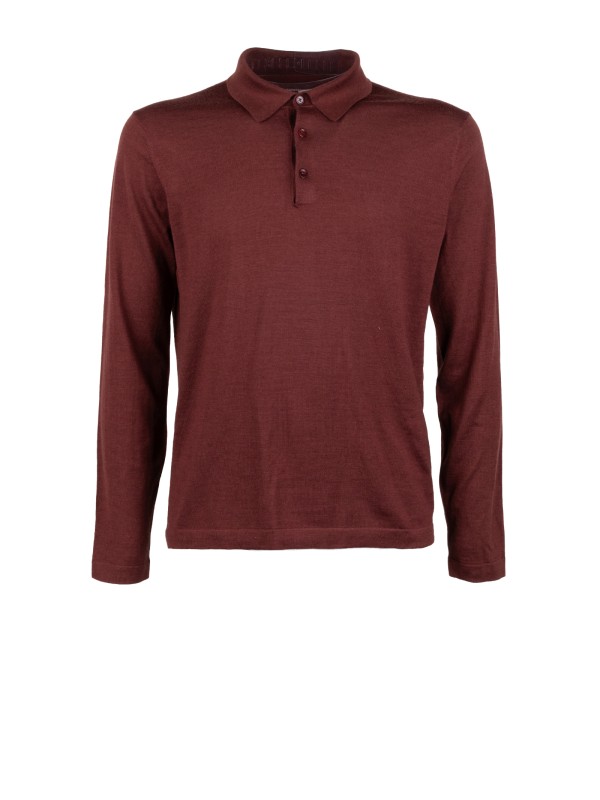 Maglia a polo bordeaux uomo