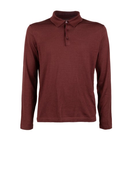 Maglia a polo bordeaux uomo