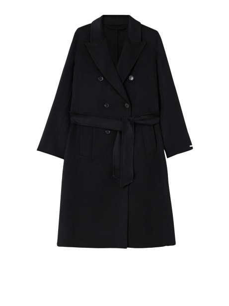 Cappotto nero doppiopetto in pura lana Cappotto nero doppiopetto in pura lana