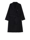 Cappotto nero doppiopetto in pura lana