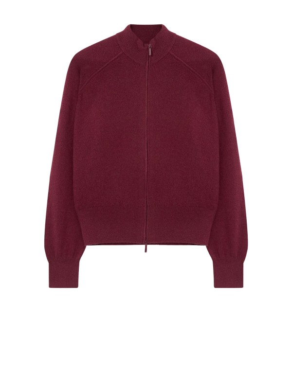 Cardigan bordeaux con zip Cardigan bordeaux con zip