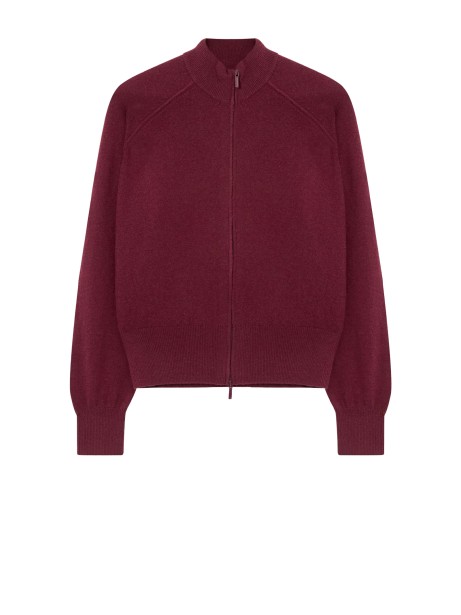 Cardigan bordeaux con zip Cardigan bordeaux con zip