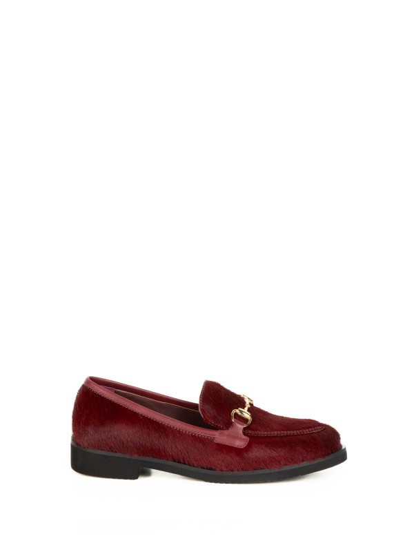 Burgundy Pony Moccasin with Clamp
