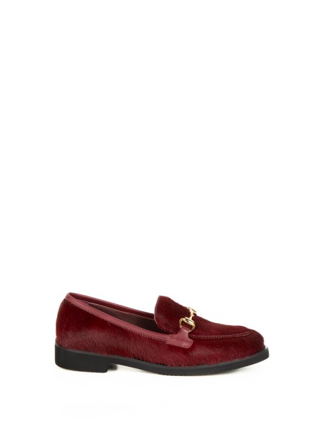 Burgundy Pony Moccasin with Clamp