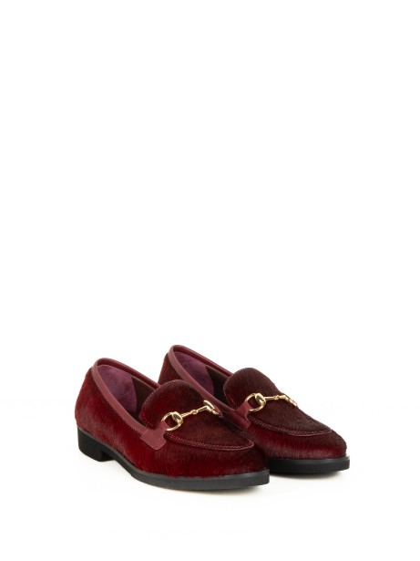 Burgundy Pony Moccasin with Clamp 2