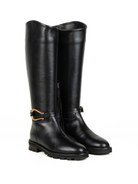 Black Leather Zip-Up Boot 2