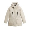 Parka beige con cappuccio