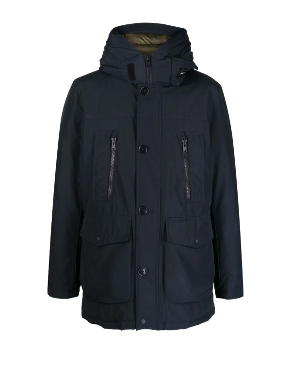 Parka blu navy con cappuccio