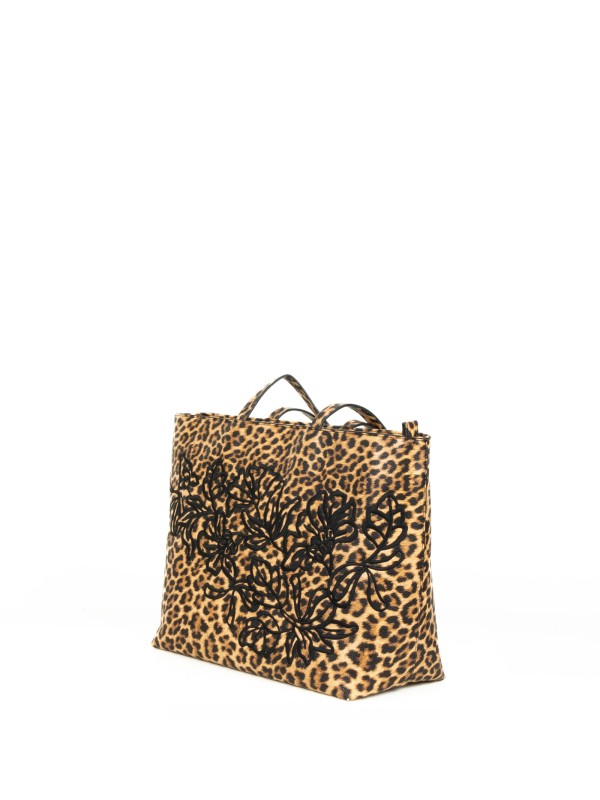 Tote bag leopardata