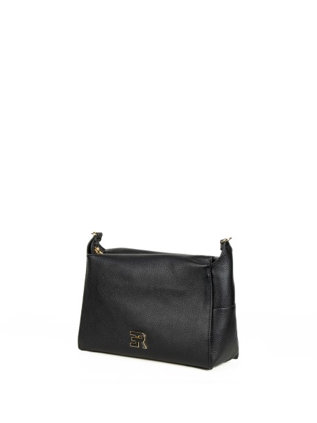 Borsa a spalla Victoria nera in pelle