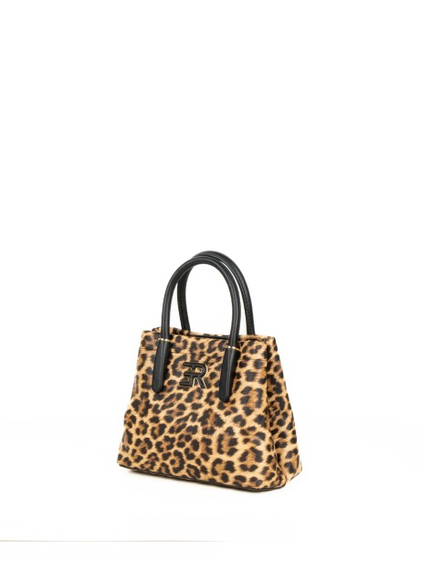 Borsa doppio manico stampa leopardata small 2