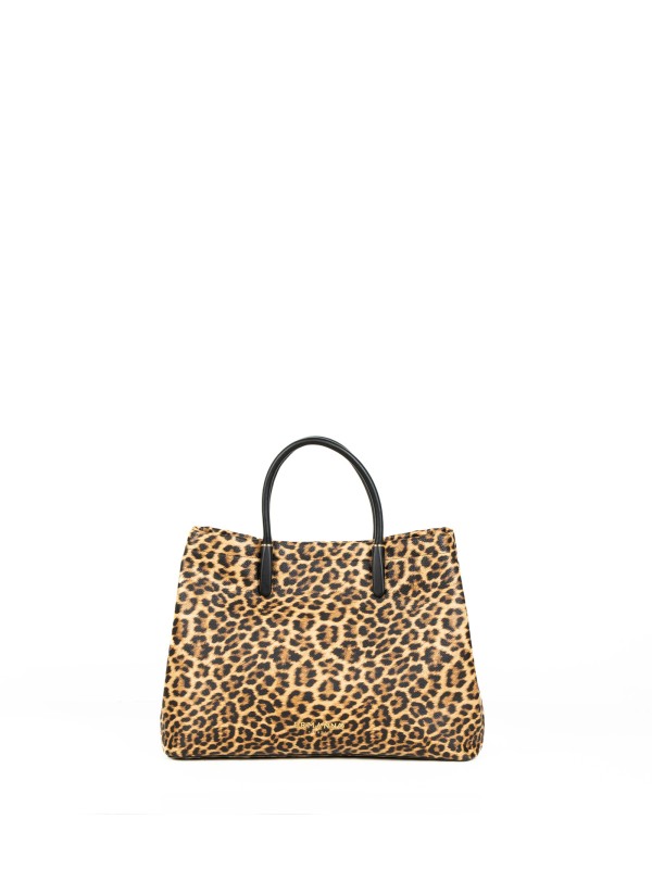 Shopping bag stampa leopardata large