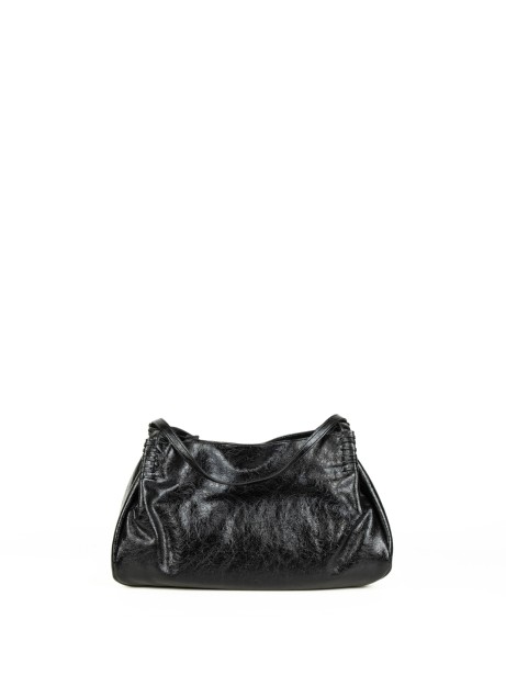 Borsa doppio manico Vivian nera in pelle small