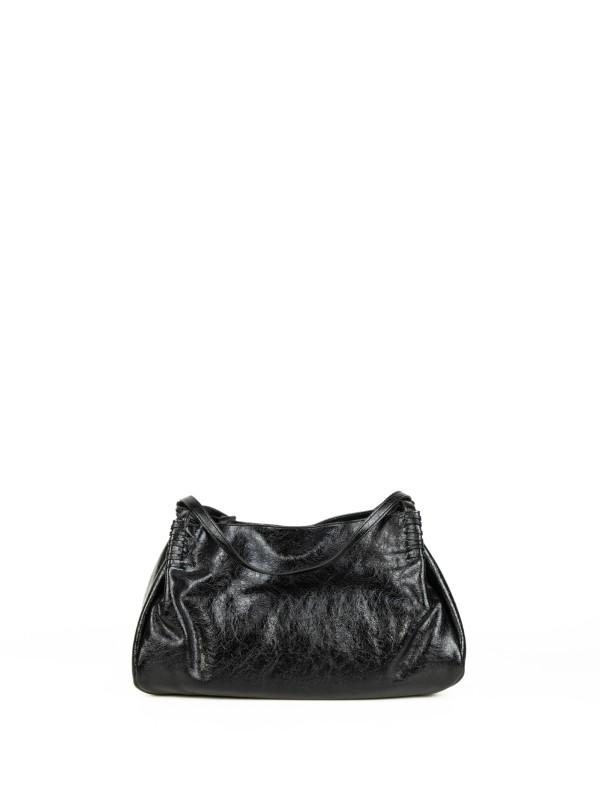 Borsa doppio manico Vivian nera in pelle small