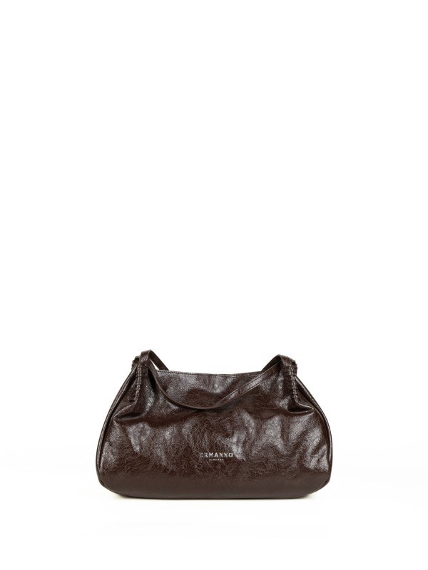 Borsa doppio manico Vivian testa di moro in pelle small